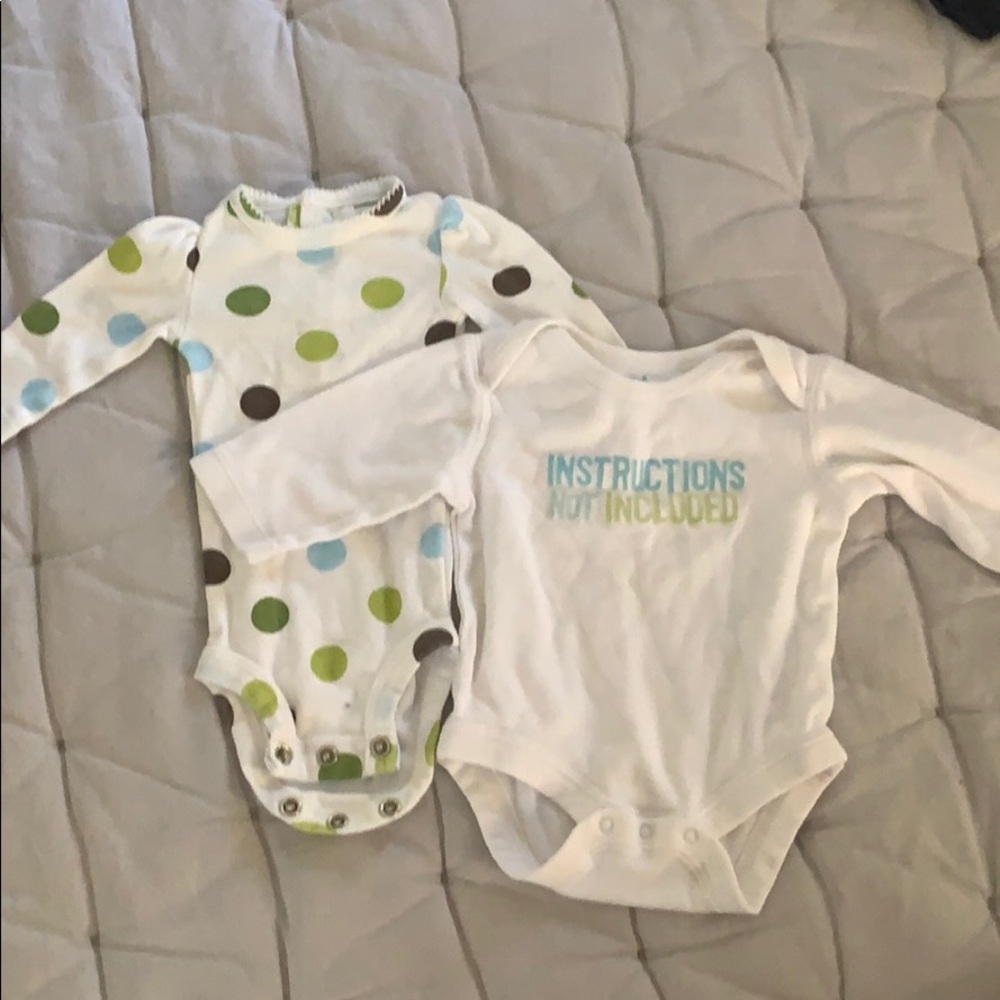 2 long sleeve onesies Carter’s and GAP